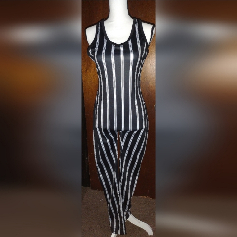 NEW Black/White Strips Body Suit